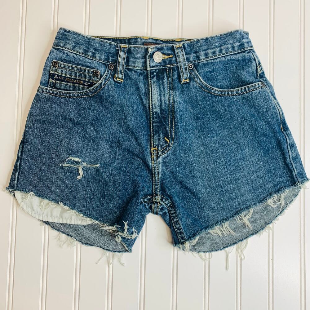 US Polo Assn Jean Shorts Cut Offs Sz Waist 25"